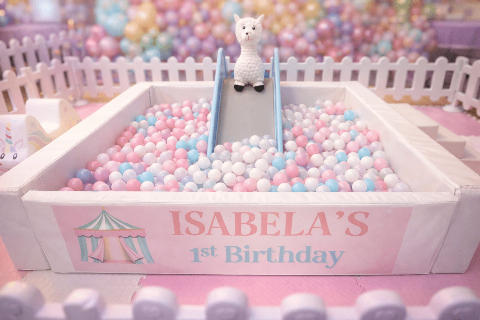 Big Pool Softplay slide kids pink